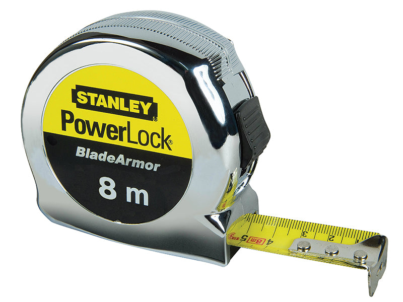 Stanley PowerLock BladeArmor Pocket Tape 8m Width 25mm Metric only STA033527