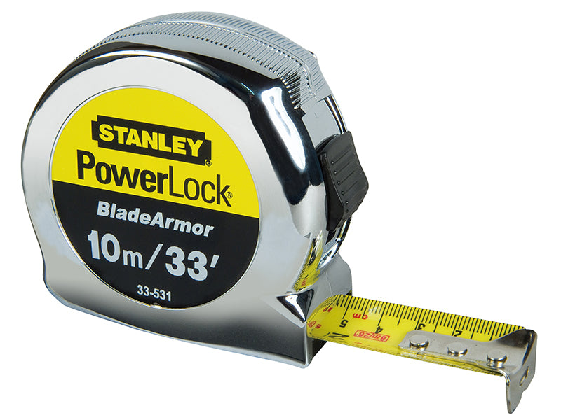 Stanley PowerLock BladeArmor Pocket Tape 10m/33ft Width 25mm STA033531