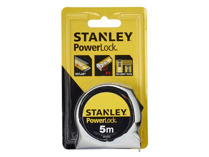 Stanley PowerLock Classic Pocket Tape 5m Width 19mm Metric only STA033552