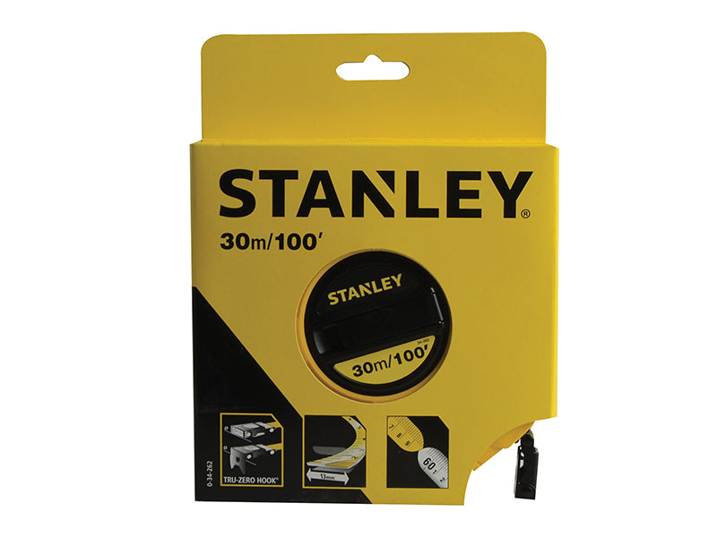 Stanley Closed Case Fibreglass Long Tape 30m/100ft Width 13mm STA034262