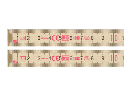 Stanley Wooden Folding Rule 2m STA035455