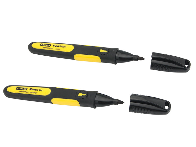 Stanley Fine Tip Marker Black Pack 2 STA047312