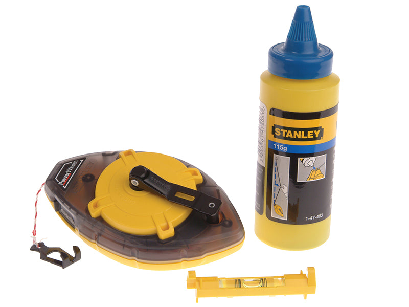 Stanley Power Winder Chalk Line 30m Chalk & Level STA047465