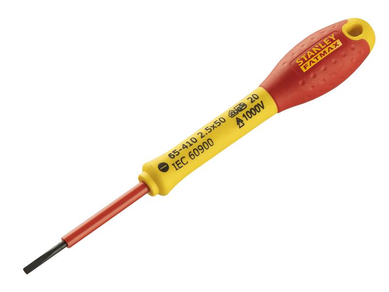 Stanley FatMax VDE Insulated Screwdriver Parallel Tip 2.5 x 50mm STA065410