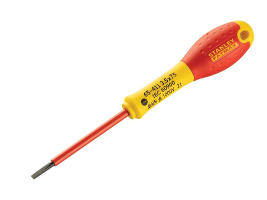 Stanley FatMax VDE Insulated Screwdriver Parallel Tip 3.5 x 75mm STA065411