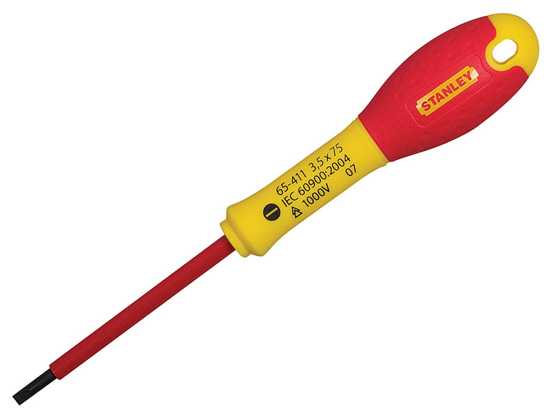 Stanley FatMax VDE Insulated Screwdriver Parallel Tip 4.0 x 100mm STA065412