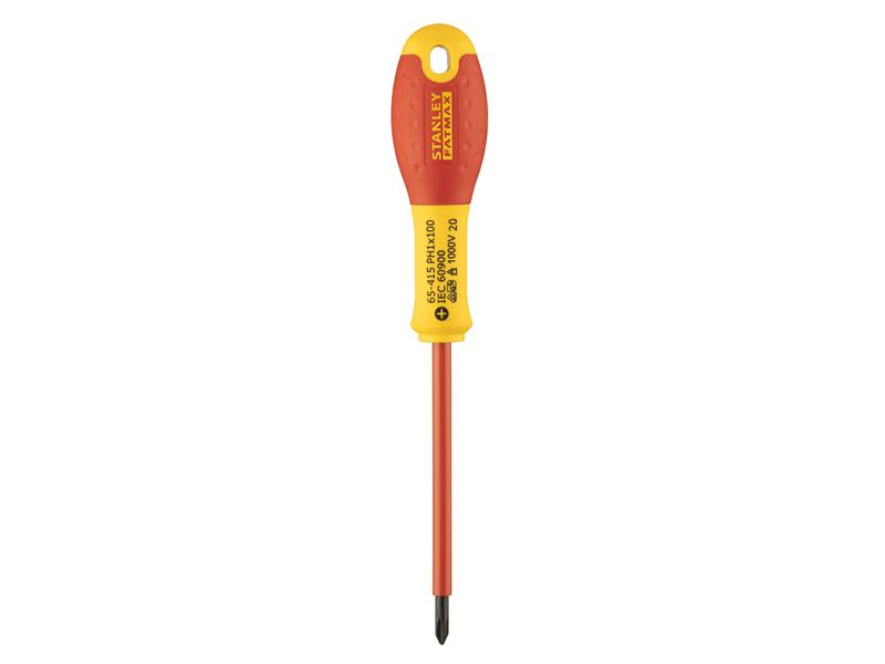 Stanley FatMax VDE Insulated Screwdriver Phillips Tip PH1 x 100mm STA065415