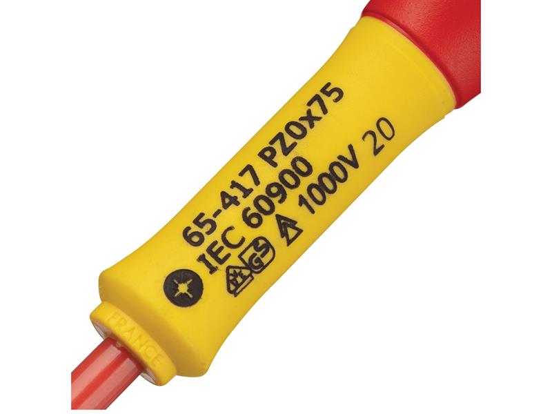 Stanley FatMax VDE Insulated Screwdriver Pozidriv Tip PZ0 x 75mm STA065417