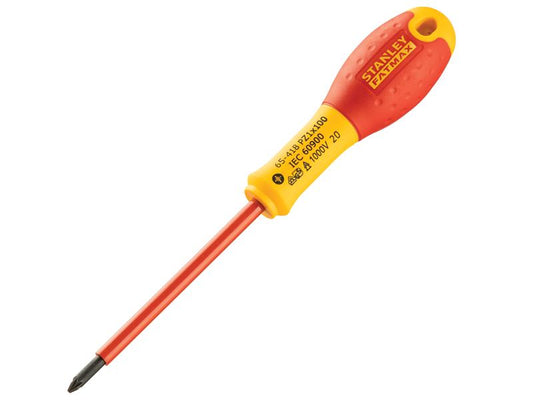 Stanley FatMax VDE Insulated Screwdriver Pozidriv Tip PZ1 x 100mm STA065418