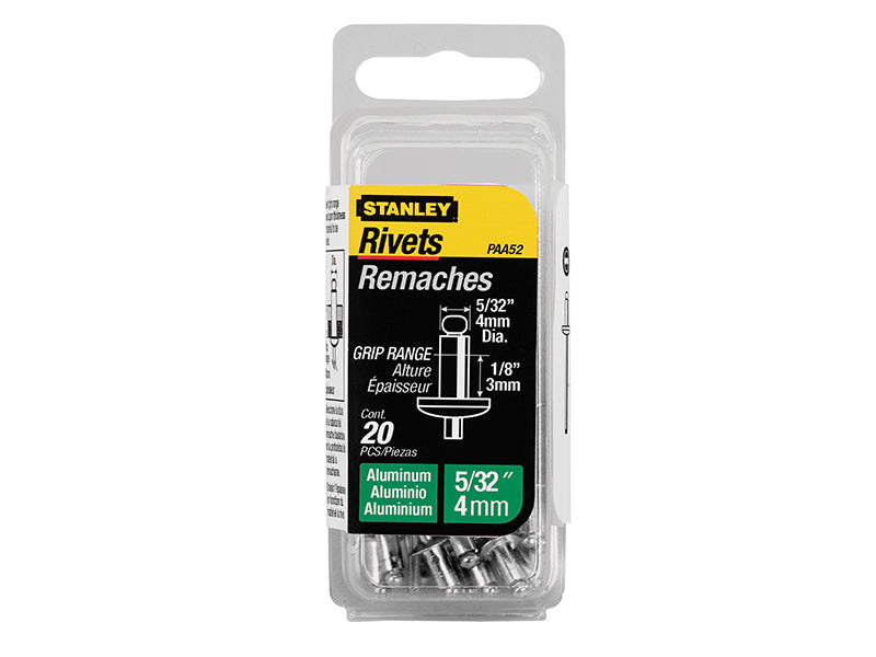 Stanley 1-PAA62 Aluminium Rivets Short 5 x 3mm Pack of 15 STA1PAA62