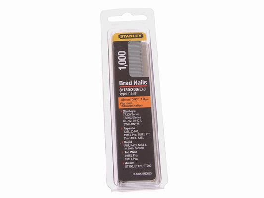 Stanley SWKBN Brad Nail 15mm SWKBN062 Pack 1000 STA0SWKBN062