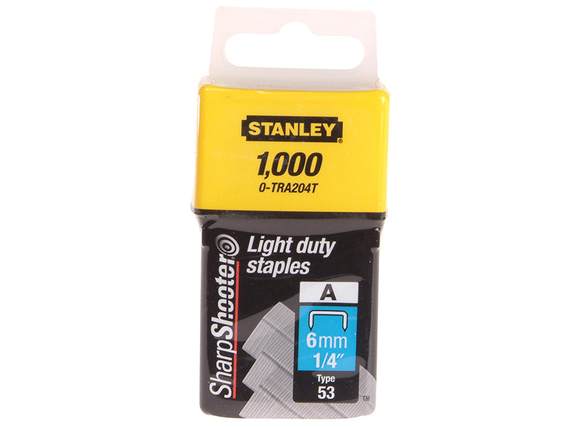 Stanley TRA2 Light-Duty Staple 6mm TRA204T Pack 1000 STA0TRA204T