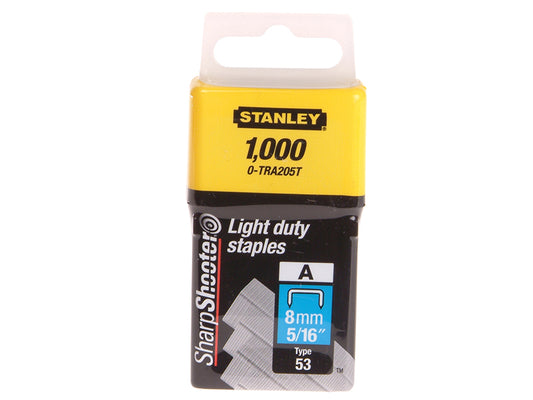 Stanley TRA2 Light-Duty Staple 8mm TRA205T Pack 1000 STA0TRA205T