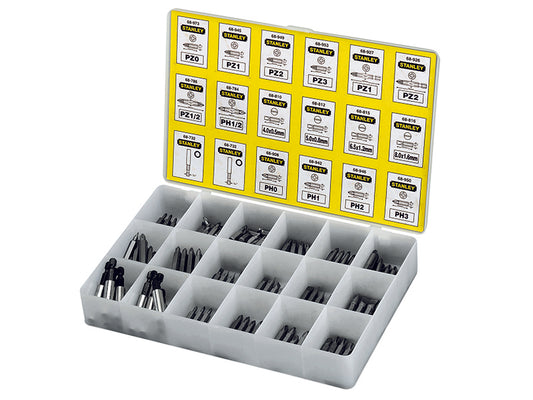 Stanley Insert Bits & Magnetic Bit Holders Assorted Tray 200 Piece STA168741