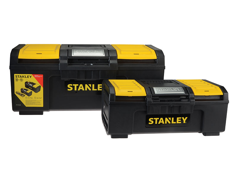 Stanley One Touch DIY Toolbox 2 Pack 1 x 41cm 16in & 1 x 60cm 24in STA171184