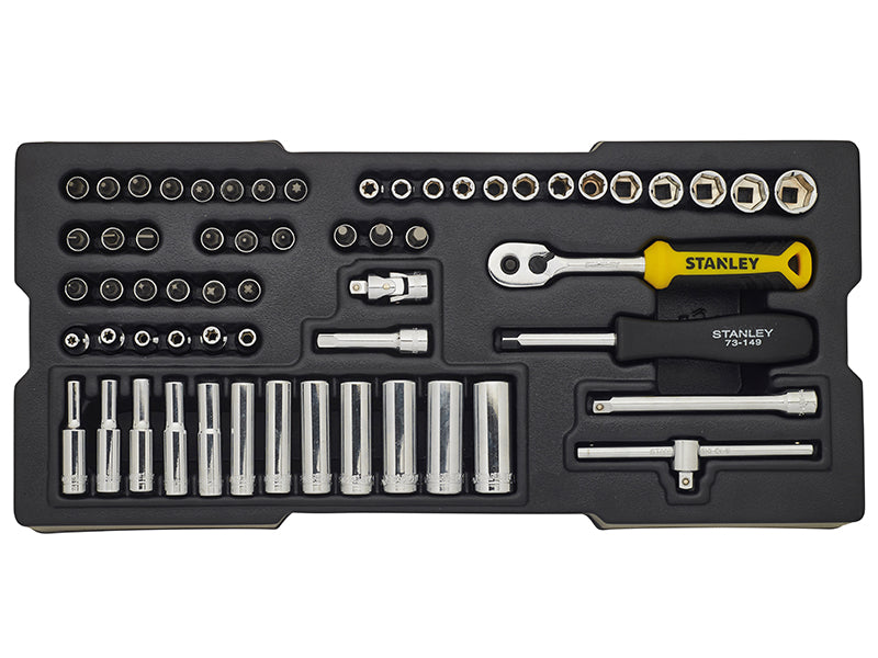 Stanley Transmodule System 1/4in Drive Metric Socket Set 60 Piece STA174175