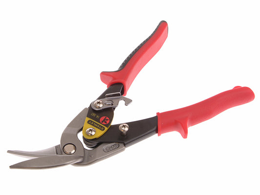 Stanley Red Offset Aviation Snips Left Cut 250mm 10in STA214567