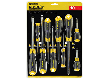 Stanley Cushion Grip Screwdriver Set 10 Piece STA564977