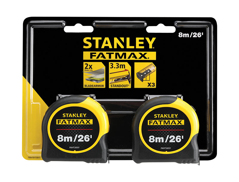 Stanley FatMax Classic Tape Twin Pack 8m/26ft Width 32mm STA581558