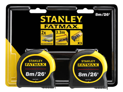 Stanley FatMax Classic Tape Twin Pack 8m/26ft Width 32mm STA581558