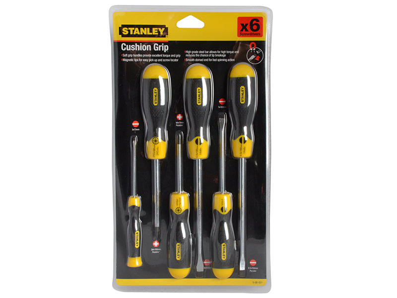 Stanley Cushion Grip Screwdriver Set 6 Piece STA598001