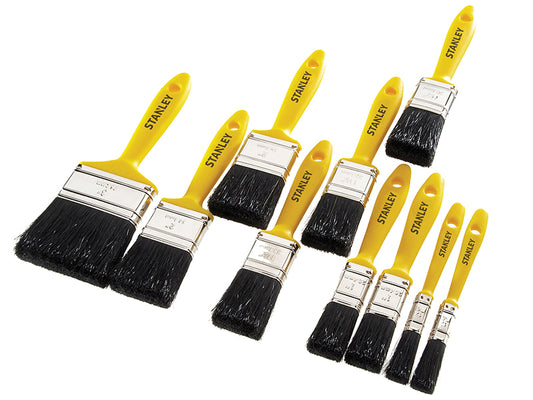 Stanley Hobby Paint Brush Set of 10 122 252 383 502 & 75mm STAHOBBY10