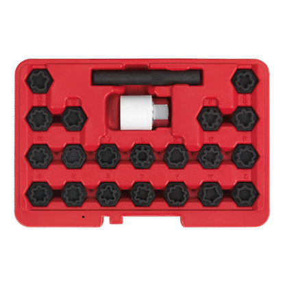 Sealey SX206 Locking Wheel Nut Key Set 22pc - Audi