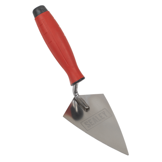 Sealey T1222 Stainless Steel Sharp Pointing Trowel - Rubber Handle - 140mm