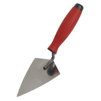 Sealey T1222 Stainless Steel Sharp Pointing Trowel - Rubber Handle - 140mm