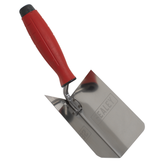 Sealey T1802 Stainless Steel Internal Corner Trowel - Rubber Handle - 120 x 60mm