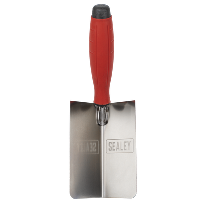 Sealey T1802 Stainless Steel Internal Corner Trowel - Rubber Handle - 120 x 60mm