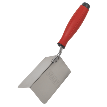 Sealey T1803 Stainless Steel External Corner Trowel - Rubber Handle - 120 x 60mm