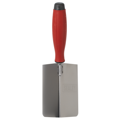 Sealey T1803 Stainless Steel External Corner Trowel - Rubber Handle - 120 x 60mm