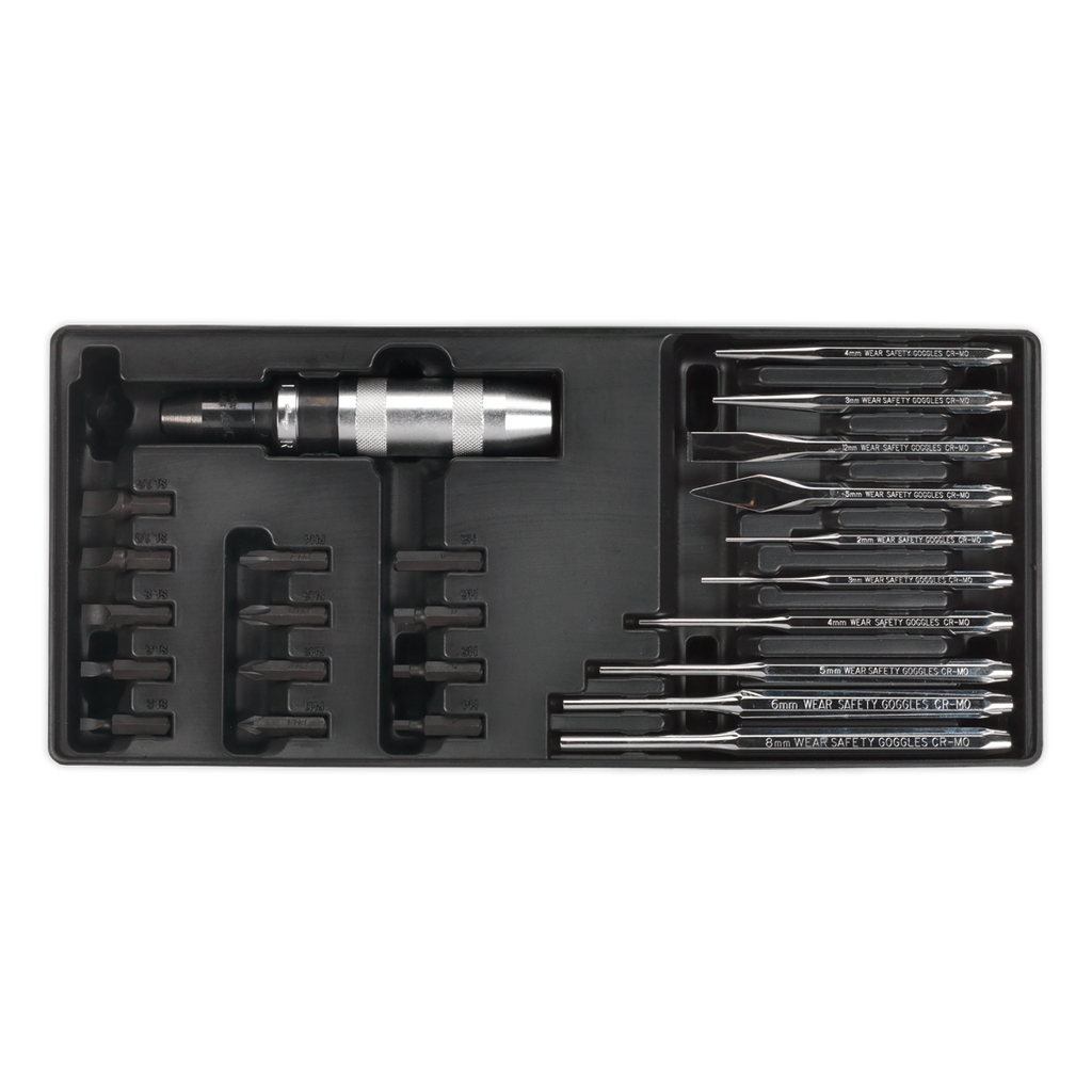 Sealey TBT18 Tool Tray with Punch & Impact Driver Set 25pc