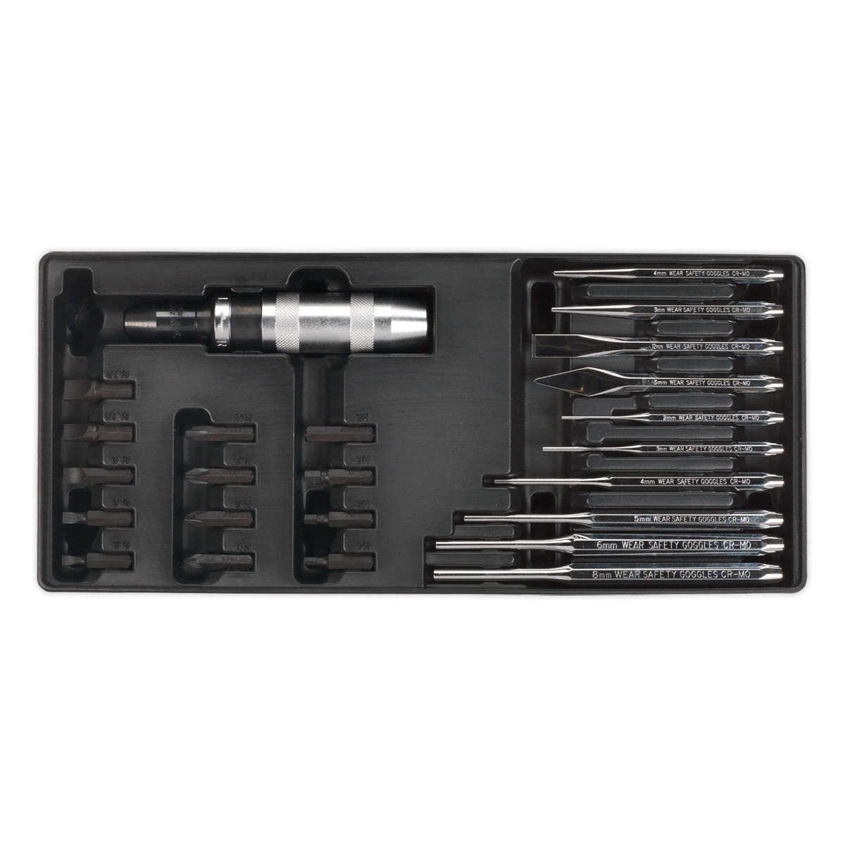 Sealey TBT18 Tool Tray with Punch & Impact Driver Set 25pc