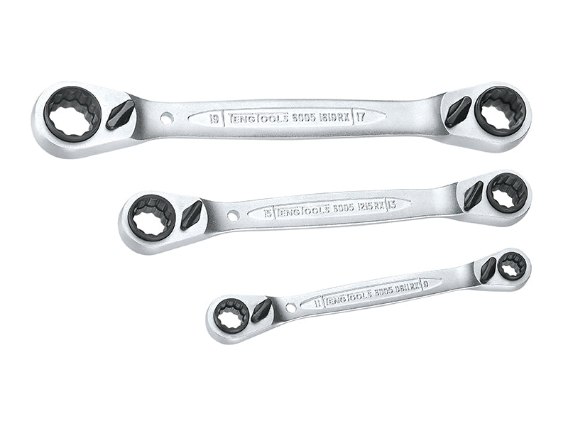 Teng Multi Ratchet Ring Spanner Set of 3 8-19mm