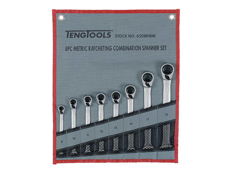 Teng Ratcheting Combination Spanner Set 8 Piece