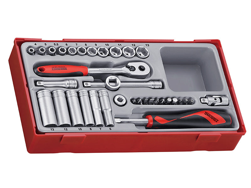 Teng TT1435 4-13mm Socket Set 35 Piece - 1/4in Drive