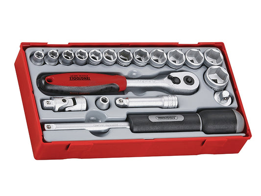 Teng TT3819 Regular Metric Socket Set 19 Piece - 3/8in Drive