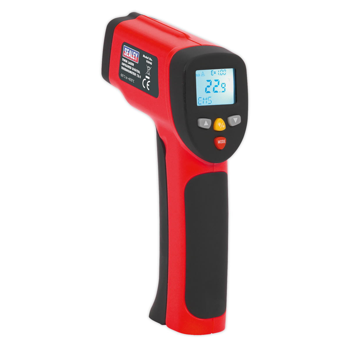 Sealey VS940 Infrared Twin-Spot Laser Digital Thermometer 12:1