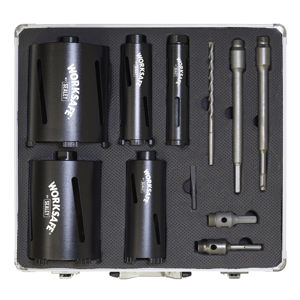 Sealey WDCKIT5 Diamond 5 Core Kit (Ø38 52 65 117 127mm Cores with Adaptors)