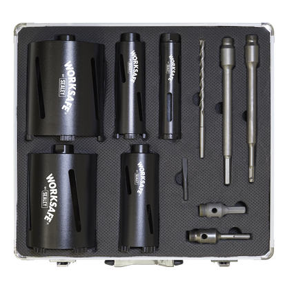 Sealey WDCKIT5 Diamond 5 Core Kit (Ø38 52 65 117 127mm Cores with Adaptors)