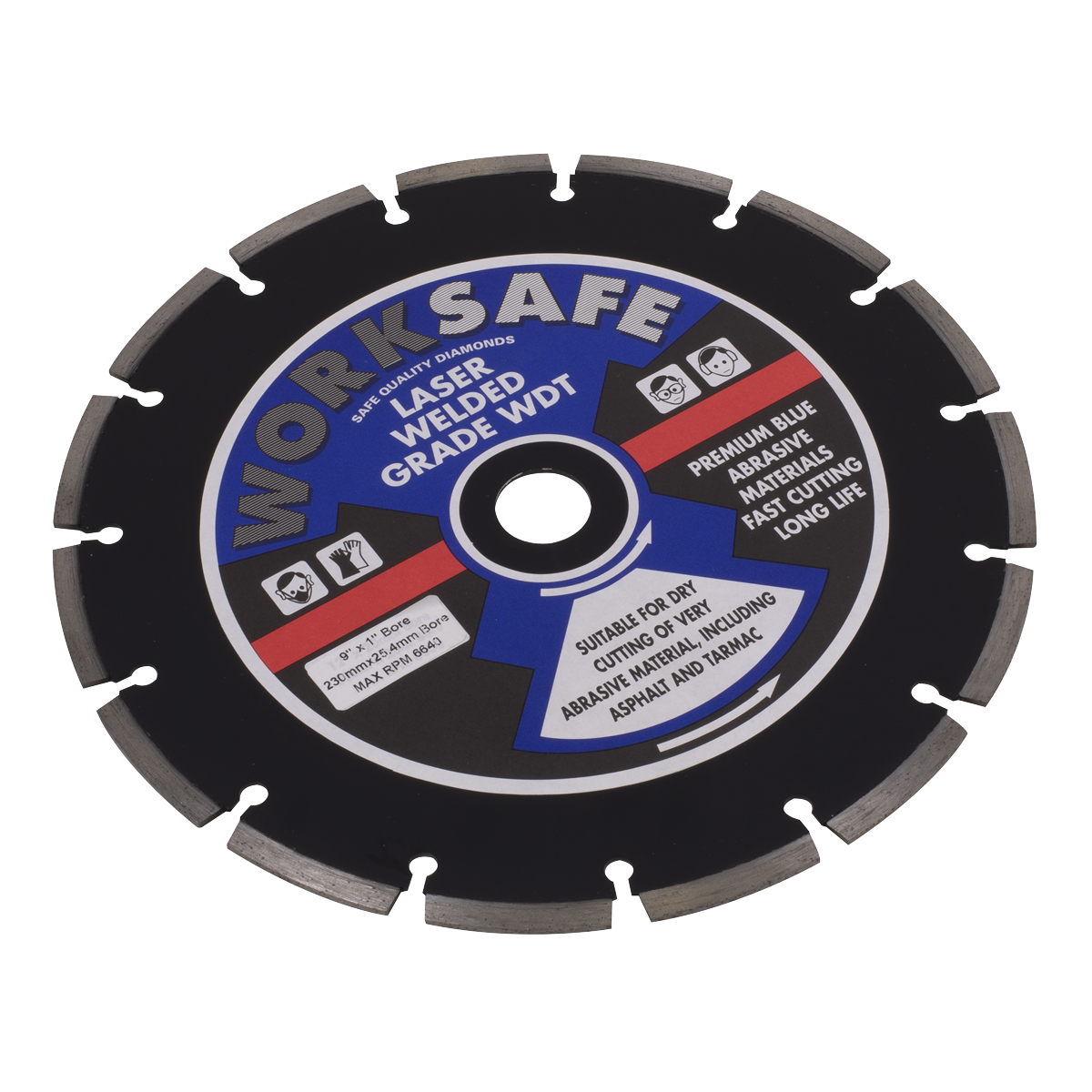 Sealey WDT230 Asphalt/Tarmac Diamond Blade Ø230 x Ø22mm