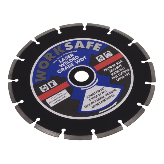 Sealey WDT230 Asphalt/Tarmac Diamond Blade Ø230 x Ø22mm