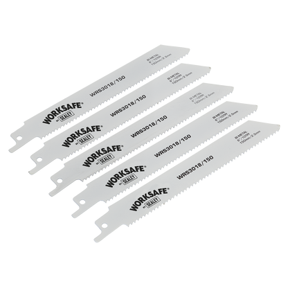 Sealey WRS3018/150 Reciprocating Saw Blade 150mm 10tpi - Pack of 5