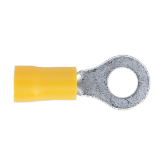Sealey YT19 Easy-Entry Ring Terminal Ø6.4mm (1/4") Yellow Pack of 100