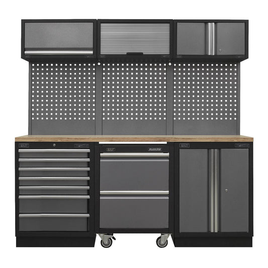 Sealey APMSSTACK12W Superline PRO® 2.04m Storage System - Pressed Wood Worktop