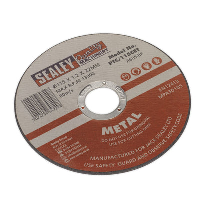 Sealey PTC11510CET Cutting Disc Ø115 x 1.2mm Ø22mm Bore Pack of 10