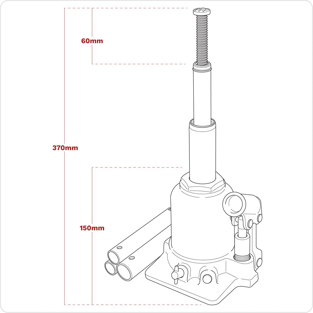 Sealey SJT2 Telescopic Bottle Jack 2 Tonne