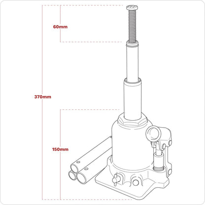 Sealey SJT2 Telescopic Bottle Jack 2 Tonne